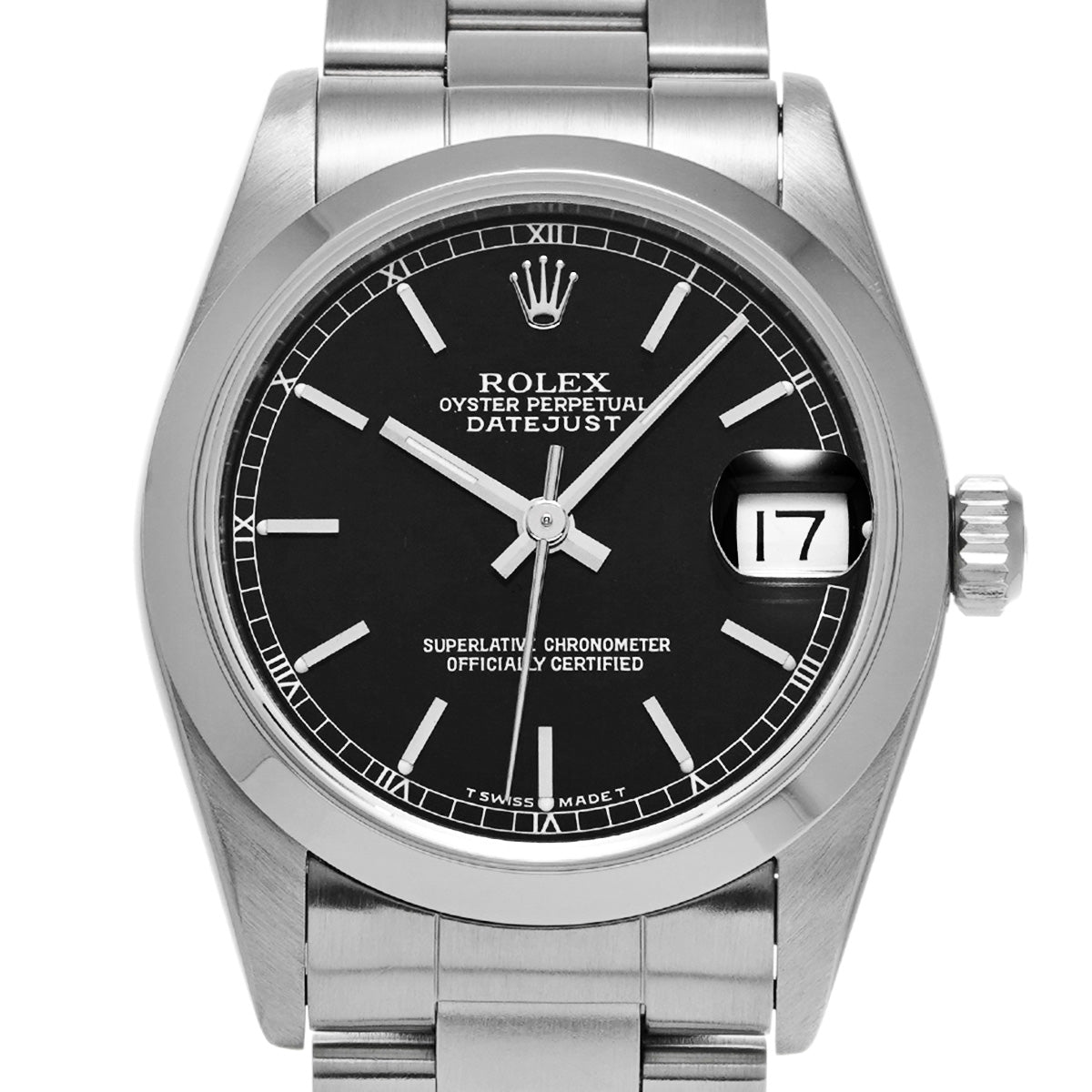 DATE JUST 31 68240 U (manufactured circa 1997) Black ROLEX Unisex [Pre-Owned].