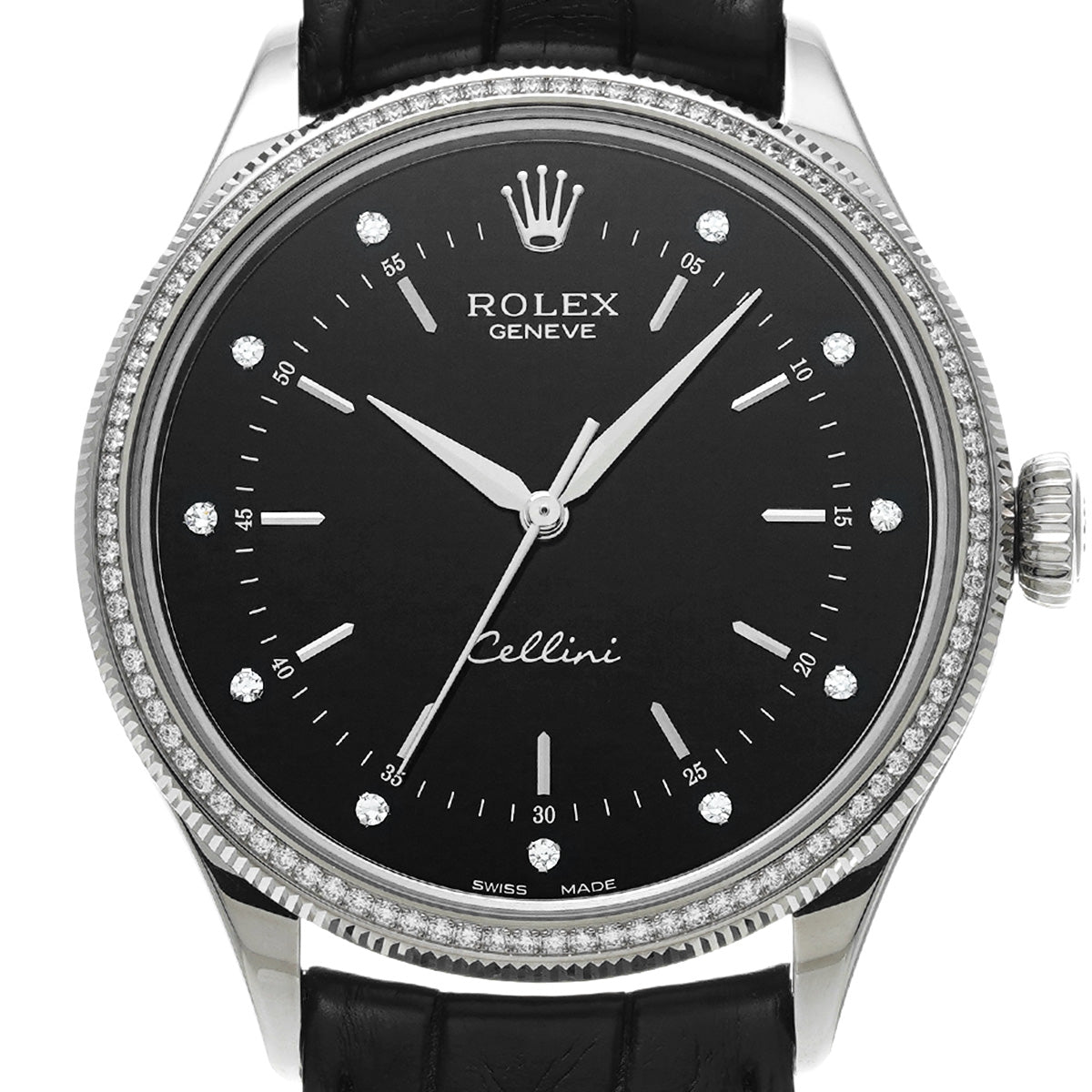 Cellini Time 50609RBR Random Serial Black/Diamond ROLEX Men's [Pre-Owned].