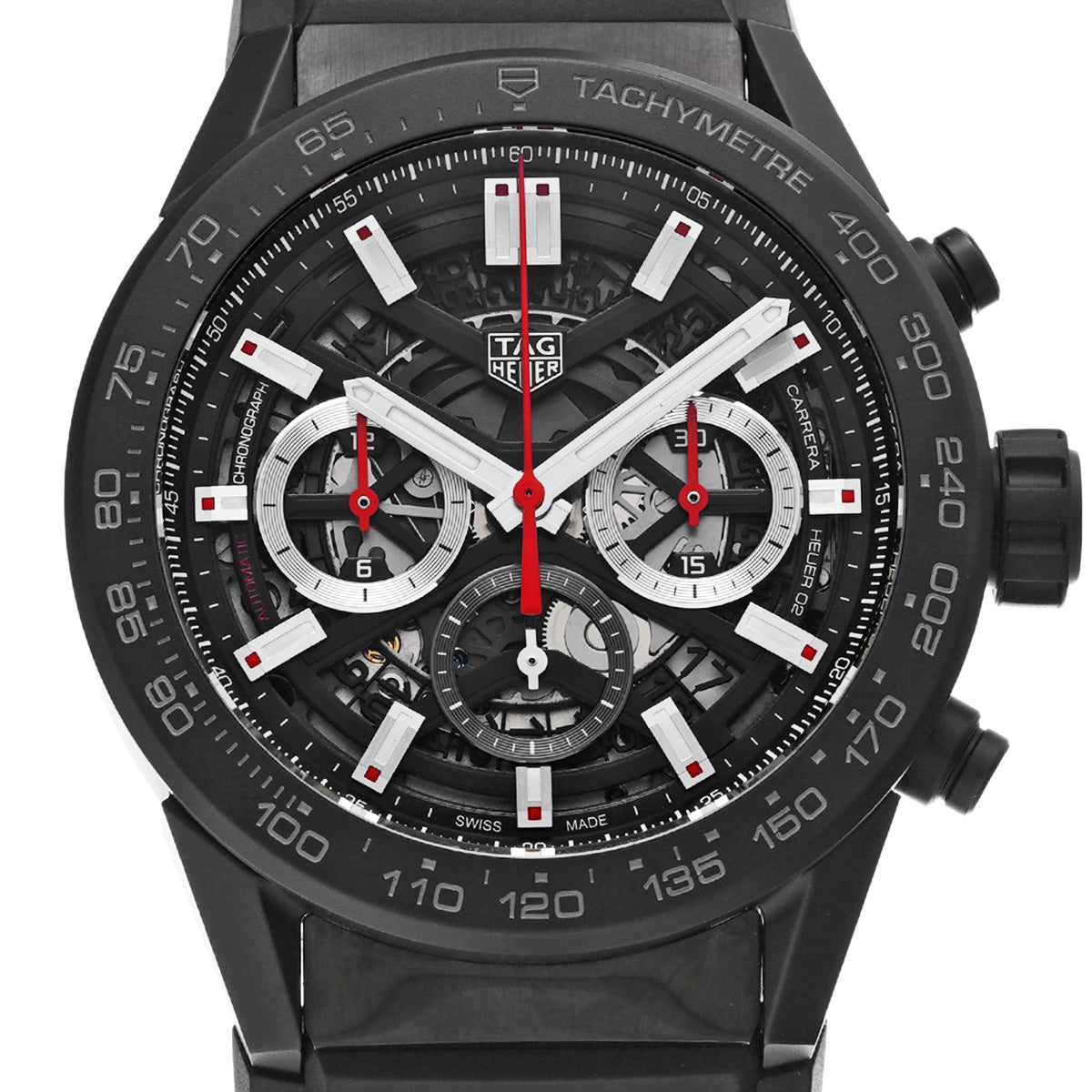 CARRERA CALIBRE HEUER 02 Chronograph CBG2A90.FT6173 Black TAG HEUER Men's [Pre-Owned].