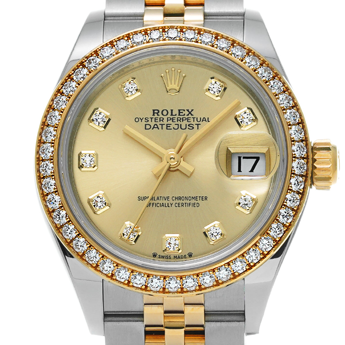 Lady Datejust 28 279383RBR Random Serial Champagne/Diamond ROLEX Ladies [Pre-Owned].