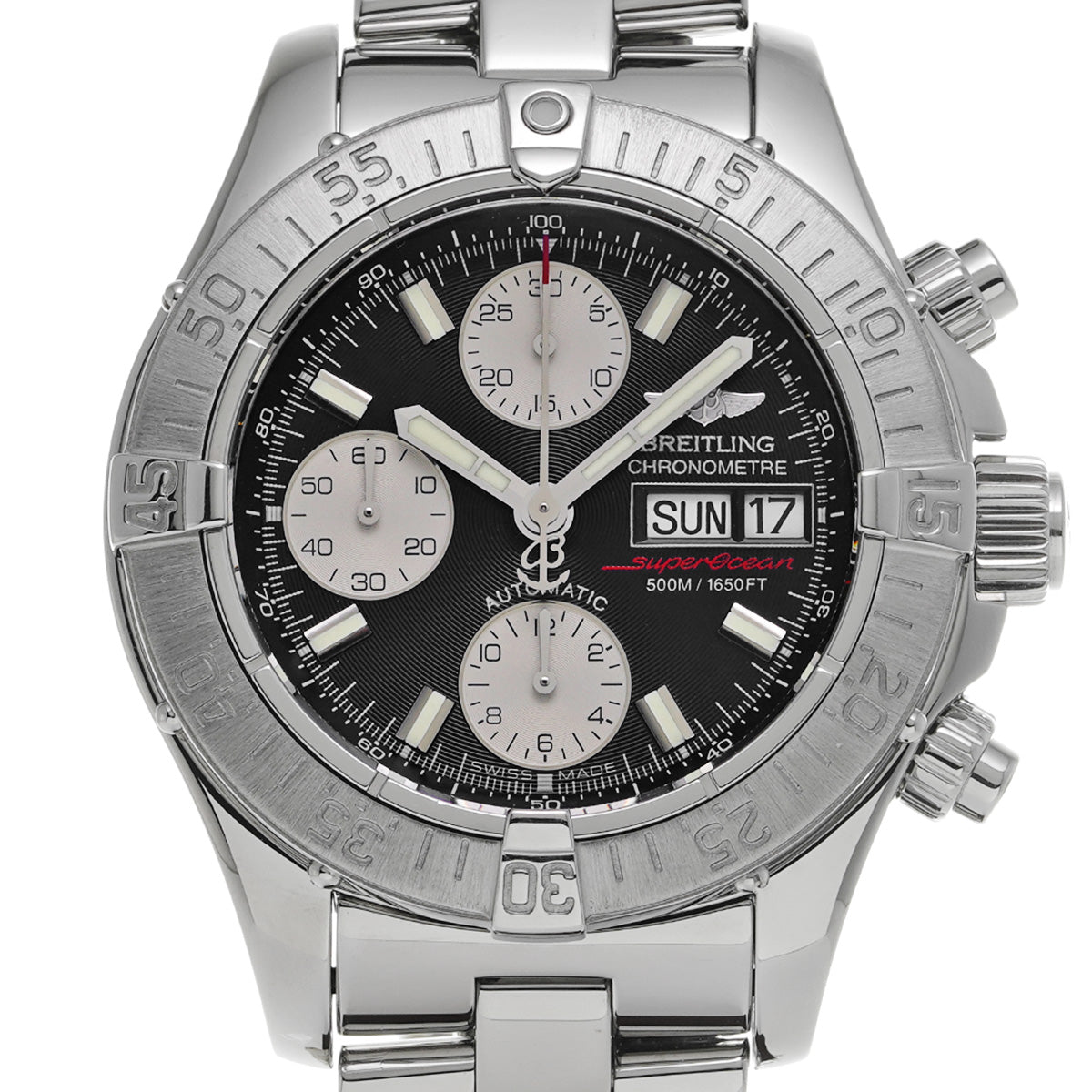 Chrono Super Ocean A111B00PRS Black/Silver BREITLING Men's [Pre-Owned]