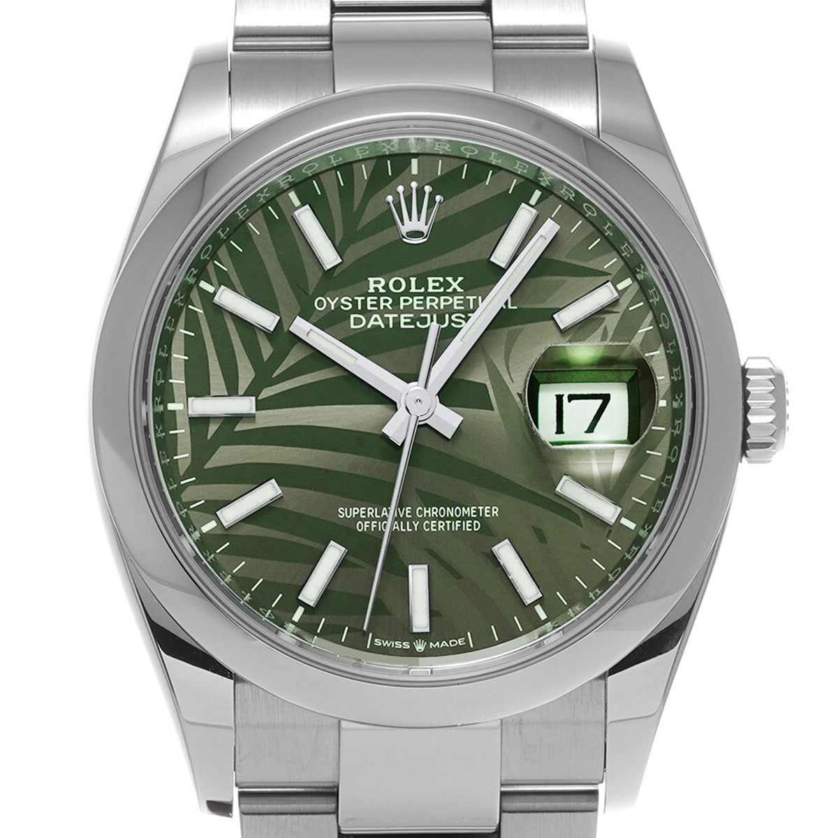 Datejust 36 126200 Random Serial Olive Green Palm-Motif ROLEX Men's [Pre-Owned].