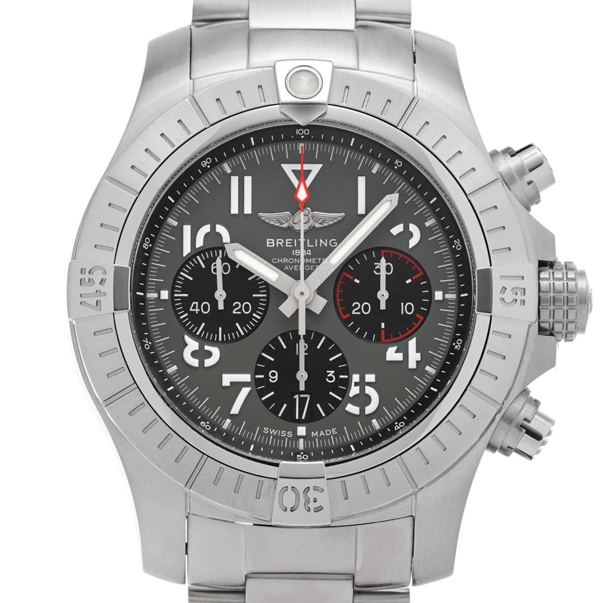 Avenger B01 Chronograph 45 AB01821A1B1A1 Anthracite/Black BREITLING Men's [Pre-Owned].