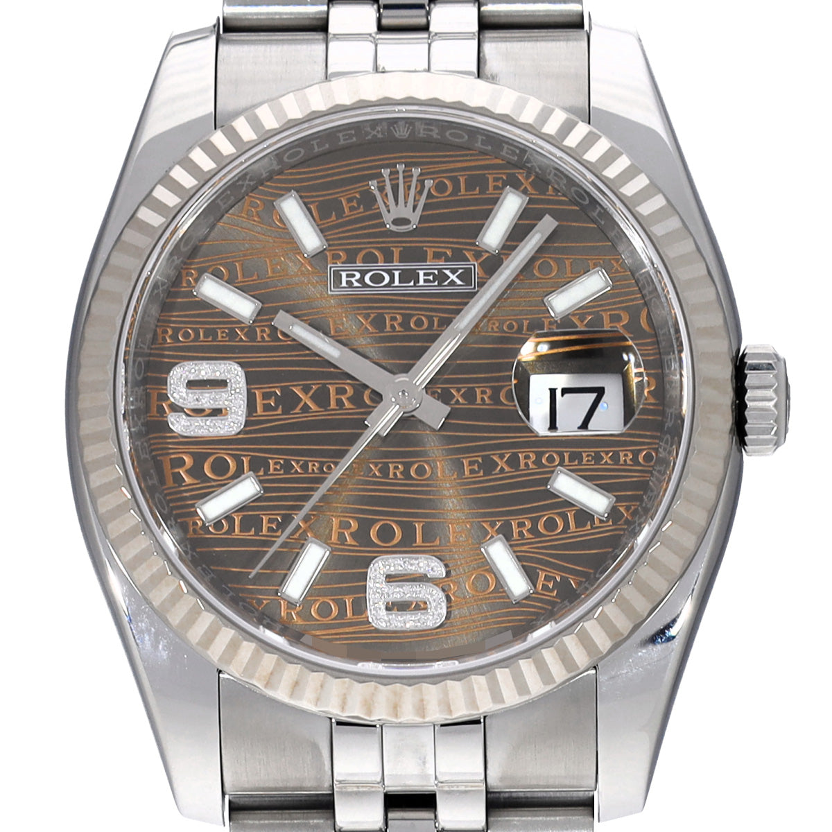 DATE JUST 116234 Random Serial Brown/Diamond ROLEX Men's [Pre-Owned].
