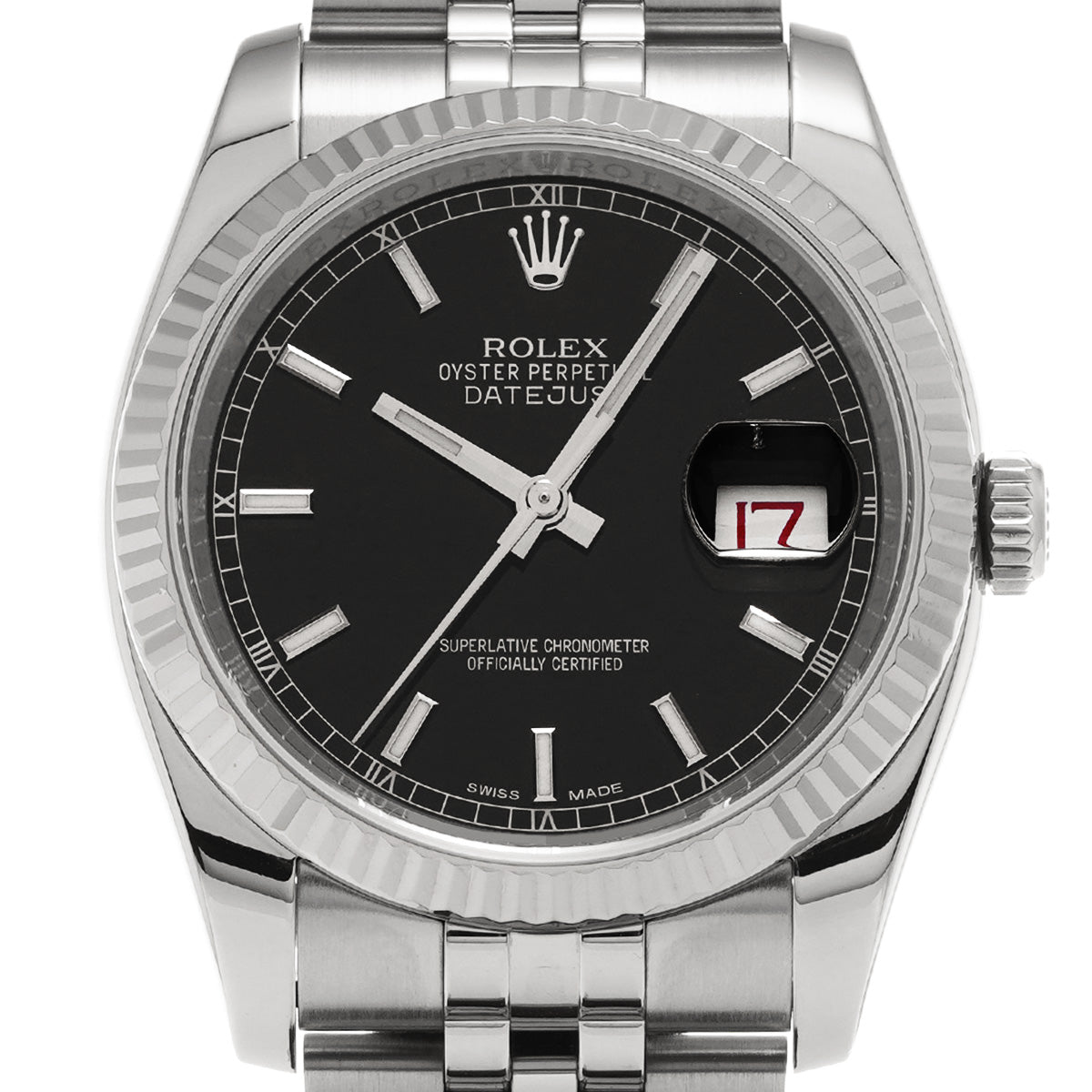 116234 DATE JUST Random Serial Black ROLEX Men's [Pre-owned].