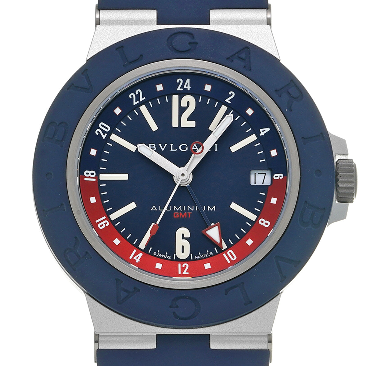 Aluminum GMT BB40ATGMT Blue BVLGARI Men's [Pre-Owned].
