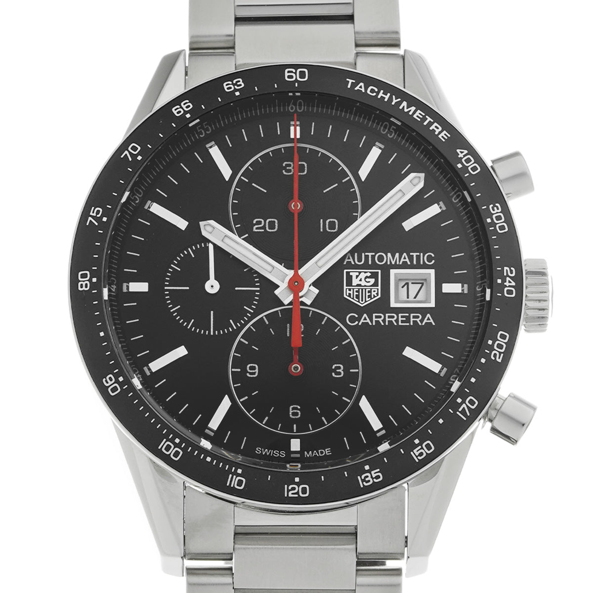 Carrera Chronograph CV201AM.BA0723 Black TAG HEUER Men's [Pre-Owned].