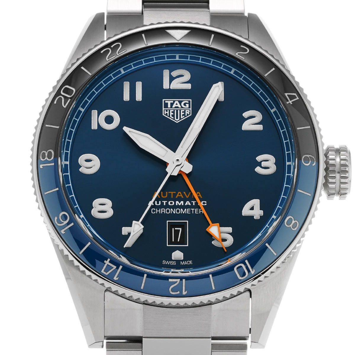 Autavia 60th Anniversary GMT Calibre 7 WBE511A.BA0650 Blue TAG HEUER Men's [Pre-owned]