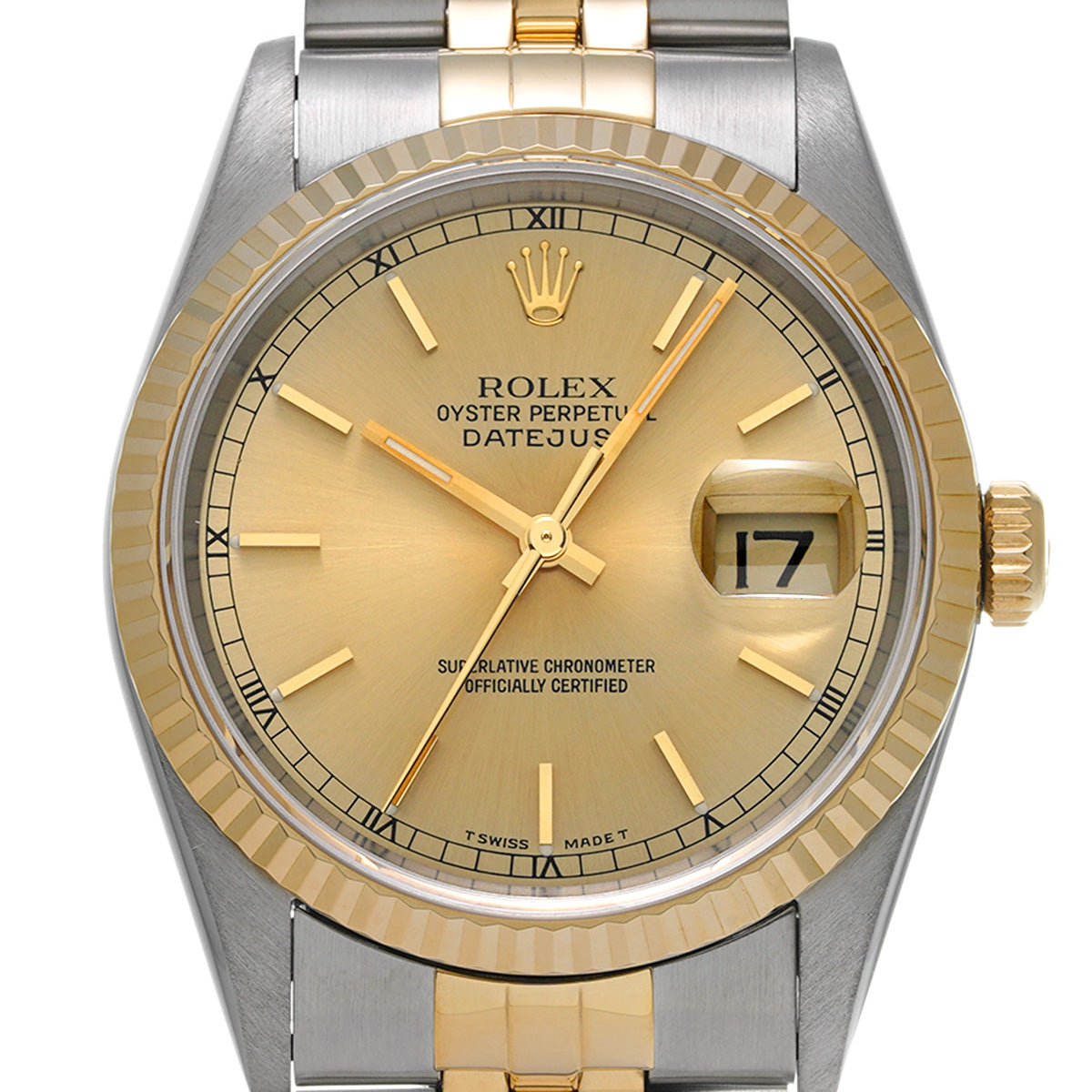 Datejust 16233 T (manufactured circa 1996) Champagne ROLEX Men's [Pre-Owned].