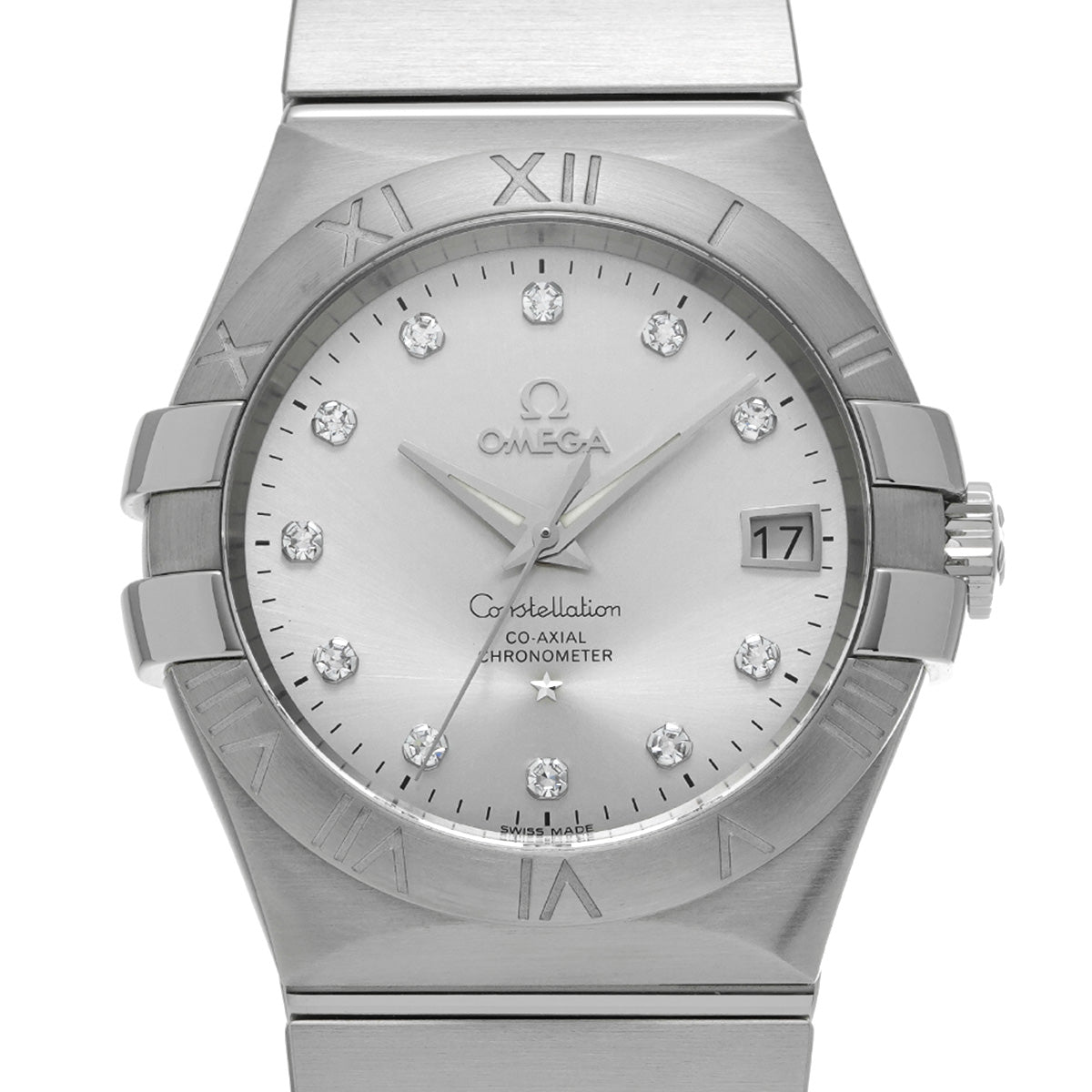 Constellation Co-Axial 123.10.35.20.52.001 Silver/Diamond OMEGA Men's [Pre-Owned].