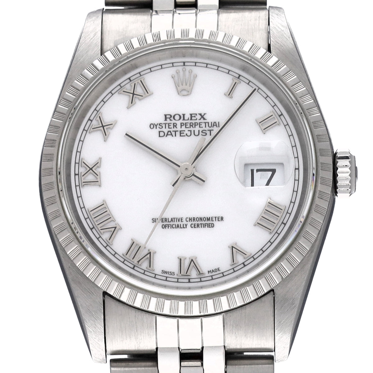 DATE JUST 16220 A (manufactured circa 1999) White ROLEX Men's [Pre-Owned].