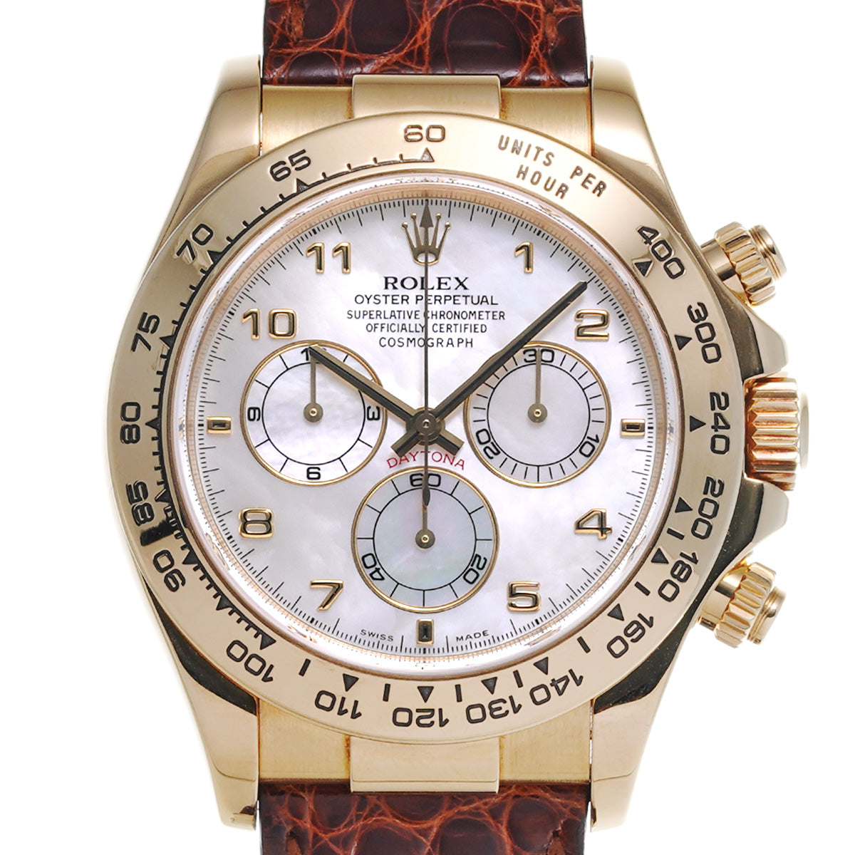 Cosmograph Daytona 116518NA P (manufactured around 2000) White MOP/Diamond ROLEX Men's [Pre-Owned].