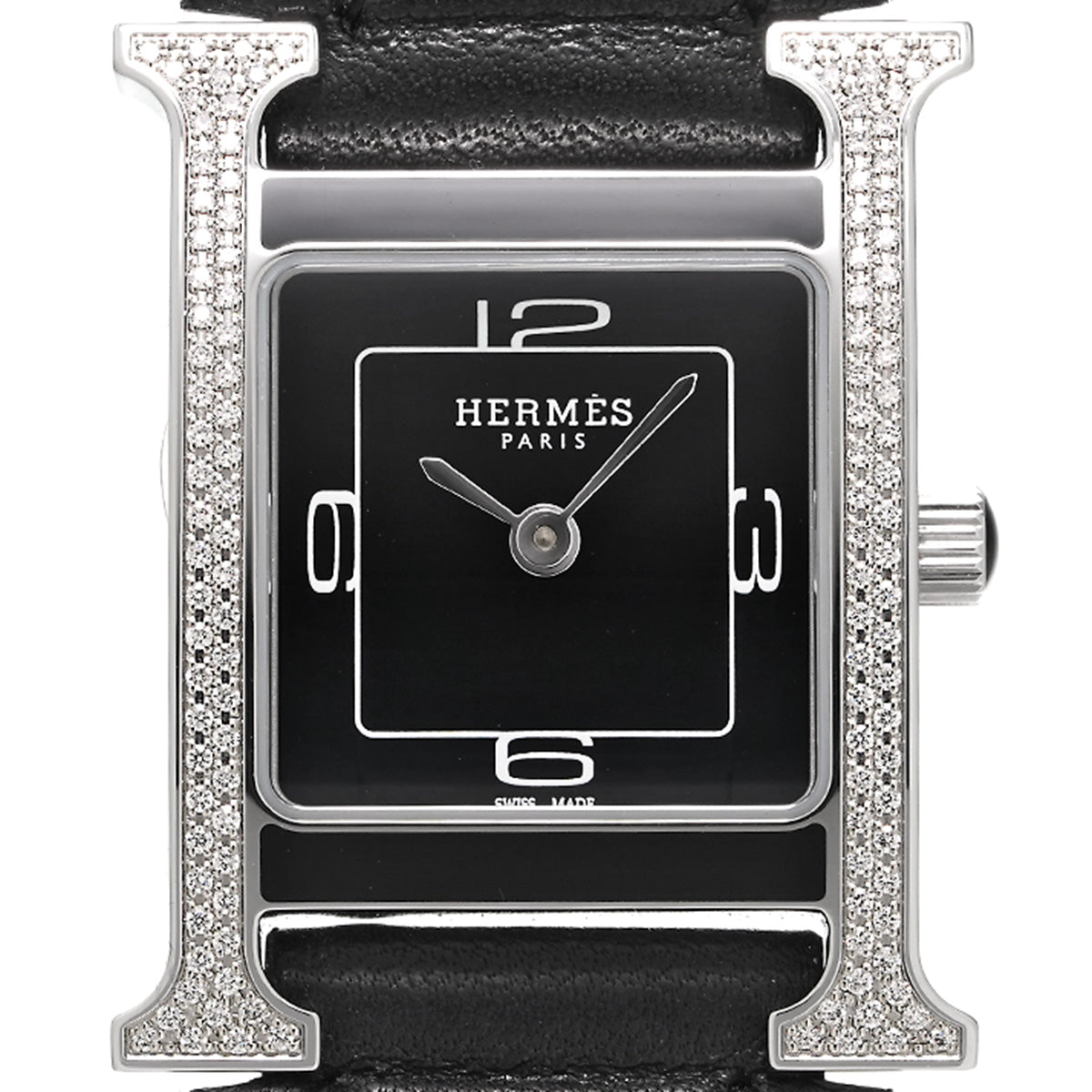 H Watch Dubourgeau SM HH1.231 Black Lacquer HERMES Ladies [Pre-Owned].