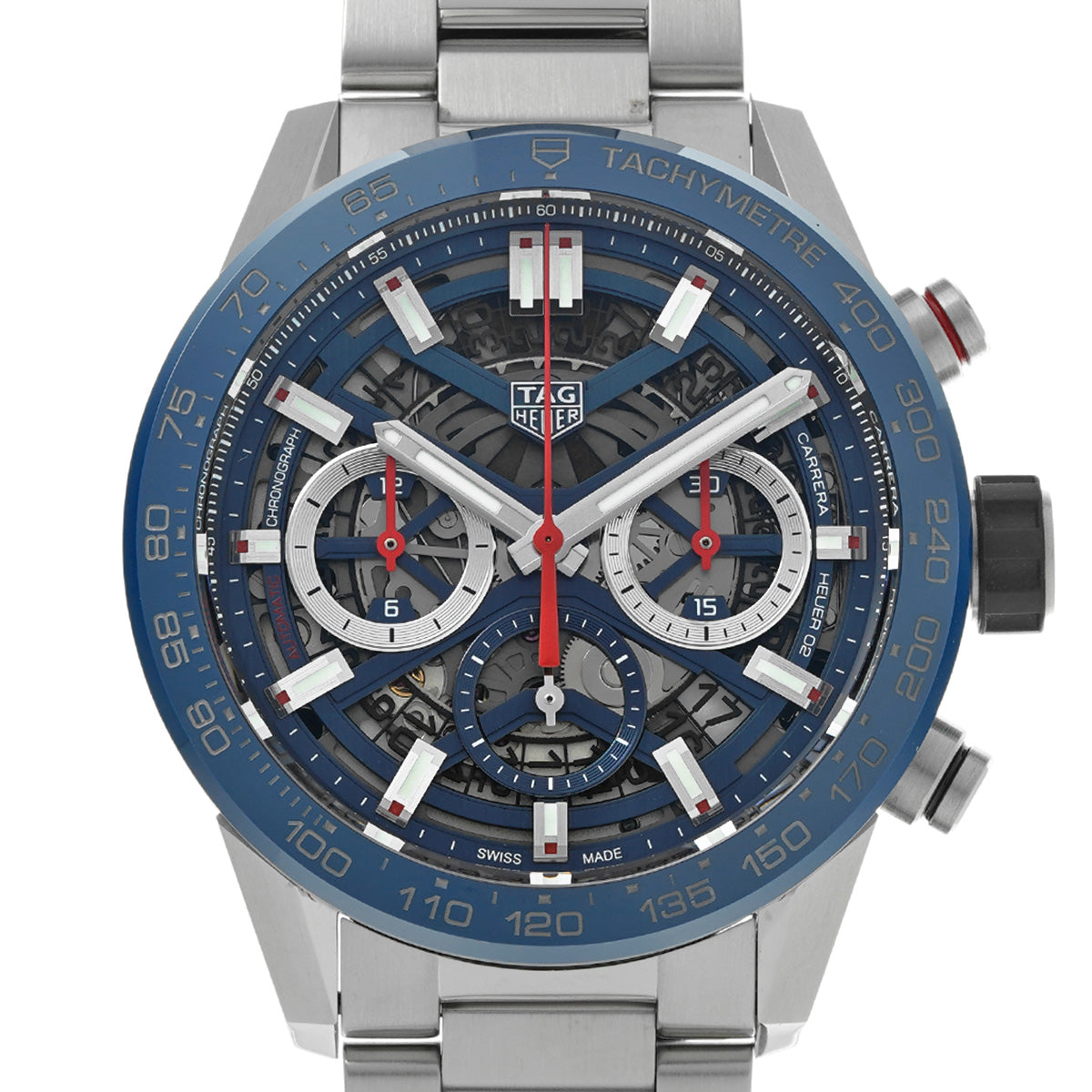 CARRERA Calibre Heuer 02 Chronograph CBG2011.BA0662 Blue TAG HEUER Men's [Pre-Owned].