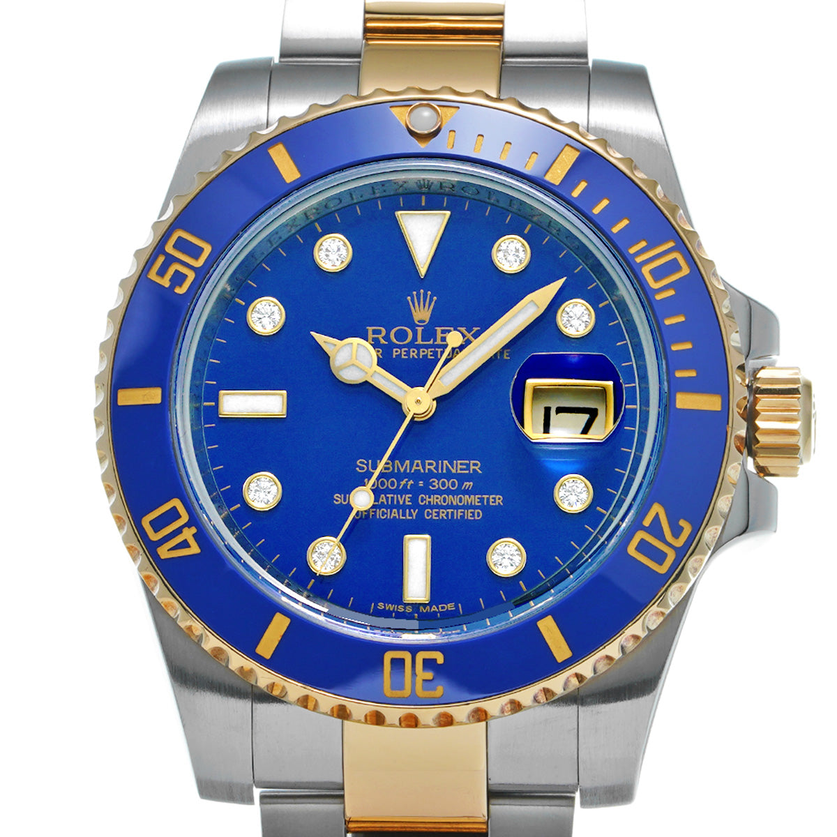 Submariner Date 116613GLB V (manufactured circa 2009) Blue/Diamond ROLEX Men's [Pre-Owned].